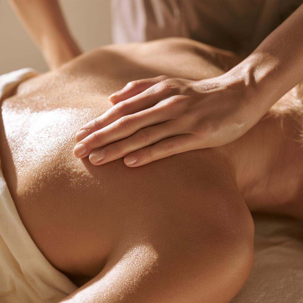 Relaxing body massage at home
